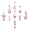 Deseo Amazon Aliexpress Set de 9 Piezas Hebilla de Media Luna Anillo para Ombligo Mariposa Botón de Ombligo Joyería para Piercing