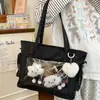 Bolso Tote Cruzado para Mujer, Bolso Simple Ligero Estilo Japonés, Bolso de Hombro Transparente Versátil de Gran Capacidad para la Clase