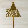 Feliz Natal decoração para assar bolo acrílico camada única cartão de bolo festa de Natal