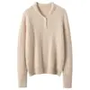 Suéter Nuevo de Cachemir 100% Puro para Otoño e Invierno Moda Casual Suéter de Punto Trenzado para Mujer Capa Base Suéter Holgado