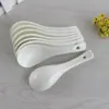 Cuchara pequeña de cerámica blanca pura Cuchara de sopa para hotel restaurante Cuchara para el hogar Cuchara de porcelana de magnesio