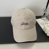 Chapéu Xadrez Bico de Pato Novo Estilo Blogueira Coreana para Mulheres Mostrando o Rosto Aba Curva Pequena Boné de Baseball Casual para Casal para Homens