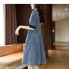 Atacado Vestido Jeans Cheongsam 2025 Verão Novo Estilo Cintura Melhorada Novo Estilo Chinês Retrô Saia Média