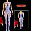 Lingerie Erótica Estilo Europeu e Americano para Comércio Exterior com Peito Vazado e Renda, Peça Única Sexy com Gola Halter Jacquard 4156A