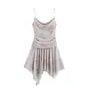Comercio exterior transfronterizo estilo europeo y americano ropa de mujer nuevo diseño de moda vestido irregular de malla de seda floral 5039651