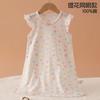 Vestido de Noite 100% Algodão Puro para Meninas com Manga Morcego Vestido de Verão Manga Curta Leve Saia para Casa Vestido para Bebê Menina