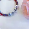 Pulsera de Plata Pura Paz y Alegría, Tamaño Ajustable, Sencilla, Elegante, Fresca, Refinada, Moderna, Versátil, Estilo Antiguo