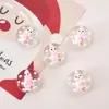 Guirlanda de Natal Desenho Animado Pintada à Mão Presente Contas de Vidro Chatas DIY Pulseira Brincos Contas de Vidro Material para Acessórios
