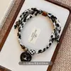 Estilo Étnico Bohemio Pañuelo de Seda Cajú Tela Collar de Cuentas de Madera Cadena Larga para Suéter de Mujer Accesorios Halter Collar de Cuello