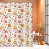 Nueva Cortina de Ducha Estampada para Festival de la Cosecha de Otoño con Diseño de Calabaza y Hoja de Arce, Cortina de Baño sin Taladro, Impermeable y Resistente al Moho
