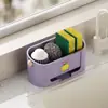 Escurridor de cocina para esponjas y paños, escurreplatos para fregadero, estante grande de capacidad para paños y almacenamiento de lavado de platos en encimera
