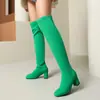 Botas por encima de la rodilla comercio exterior 48 botas nuevas 32 calcetines botas de tacón alto hip-hop talla botas delgadas talla botas de jinete botas de mujer