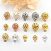 14k cor de ouro retendo micro incrustação bola de zircão colorido bola oca jóias acessórios colar pulseira frisada talão material
