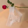 Ropa interior sexy de malla de encaje hueco estilo francés para mujer, bragas de algodón puro transpirables con cintura baja cruzada.