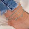 Conjunto de tres piezas de cadena de serpiente plana retorcida de estilo bohemio transfronterizo europeo y americano para mujer, traje playero multicapa de verano