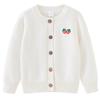 Suéter de primavera y otoño para niños, abrigo de manga larga de algodón con fresa, cuello redondo, cárdigan de punto para niñas, top de lana al por mayor