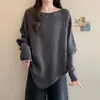 Suéter de Punto Redondo Nuevo 2026 con Mangas Murciélago, Ajuste Holgado de Moda, Estilo Casual, Adelgazante, Suéter de Punto Asimétrico para Mujer