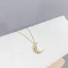 Versão coreana do colar de lua com design de nicho corrente de clavícula da moda feminina simples temperamento vento frio joia curinga atacado