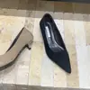 Punta Fina Tacón Aguja Francés Zapatos de Tacón Alto Negros para Mujer 2026 Nuevos Otoño e Invierno Stiletto Gamuza Zapatos de Trabajo