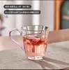 Taza de Begonia de Vidrio para Uso Doméstico, Taza de Té de Vidrio de Borosilicato Transparente al por Mayor para Mujeres con Asa, Taza para Preparar Té