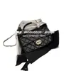 25P Novo Estilo Pequena Fragrância Alça Cf Mini Alça Clássico Preto Dourado Corrente Acolchoada Bolsa de Ombro Transversal