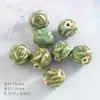 Cuentas de Cerámica Verde Concha de Estrella Gruesa Agujero Recto Cuentas Sueltas Hecho a Mano DIY Pulsera Collar Accesorios con Cuentas Material