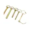 Pasador de remolque cromado con cadena anti-pérdida pasador de posicionamiento galvanizado pasador de seguridad con agujero eje de pasador fabricante
