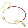 Pulsera de Hilo Rojo de Pegaso Rojo que Atrae la Fortuna para Mujeres, Jade Hetian Imitación de Lujo Ligero, Pulsera que Impulsa el Dinero, Caballo del Zodiaco, Regalo del Año del Caballo
