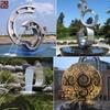 Fuente Escultura de Acero Inoxidable Grande Escultura de Paisaje para Jardín Exterior Iluminada Hecha a Medida Adorno Grande Creativo para Plaza