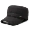 Gorra Plana de Invierno Otoño para Hombre, Informal para Exteriores, Engrosada, Cálida, Protección para Orejas, Gorra Pico de Pato, Sombrero de Lana y Algodón para Personas de Mediana Edad y Mayores