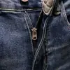 Jeans rasgados de alta costura para hombre, nueva marca de moda otoño 2026, elegantes y únicos, con parches, elásticos, corte ajustado, pantalones pitillo