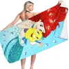 Toalla de Playa Serie Frozen, Toalla Cuadrada Versátil de Doble Cara de Forro Polar de Fibra Ultrafina para Natación y Baño