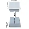 Nuevo molde de silicona para cubitos de hielo de 4 compartimentos, charola cuadrada para cubitos de hielo para uso doméstico, molde para hacer hielo con tapa selladora de silicona, almacenamiento de hielo