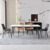Mesa de jantar em placa de rocha, adequada para casas pequenas, design moderno e minimalista, exalando uma sensação de luxo, ideal para salas de estar e salas de jantar, completa com conjunto de mesa e cadeiras, estilo minimalista italiano
