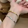 Nuevo Estilo Chino Artesanía de Alambre Dibujado de la Antigüedad Media Pulsera de Bambú con Diamantes Temperamento Femenino Diseño de Nicho Pulsera de Elevación Alta