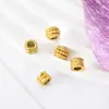 Aço inoxidável fundição quadrada em relevo com contas DIY colar pulseira corda de couro espaçador perfurado joia venda direta da fábrica