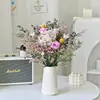 Ramo de Flores Secas Hojas de Eucalipto Rosa Eterna Flor Real Hortensia Hierba de Cristal Decoración del Hogar Adorno para Dormitorio Gypsophila
