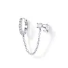Moda Transfronteriza Europea y Americana Más Vendida Versátil Pendientes de Botón de Diamante de una Sola Fila Pendiente de Borla Distintivo para Oreja Hebilla de Oreja Pendientes de Moda para Mujer