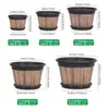 Macetas Imitación Madera, Macetas Gruesas y Duraderas, Macetas Grandes de Piso para Jardín, Macetas Grandes de Plástico para Plantas Verdes de Interior, Macetas Creativas de Plástico