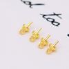 Accesorios para joyería DIY cobre puro color dorado retención tachuela ojo de cordero colgante perla aretes 3/4/5mm accesorios