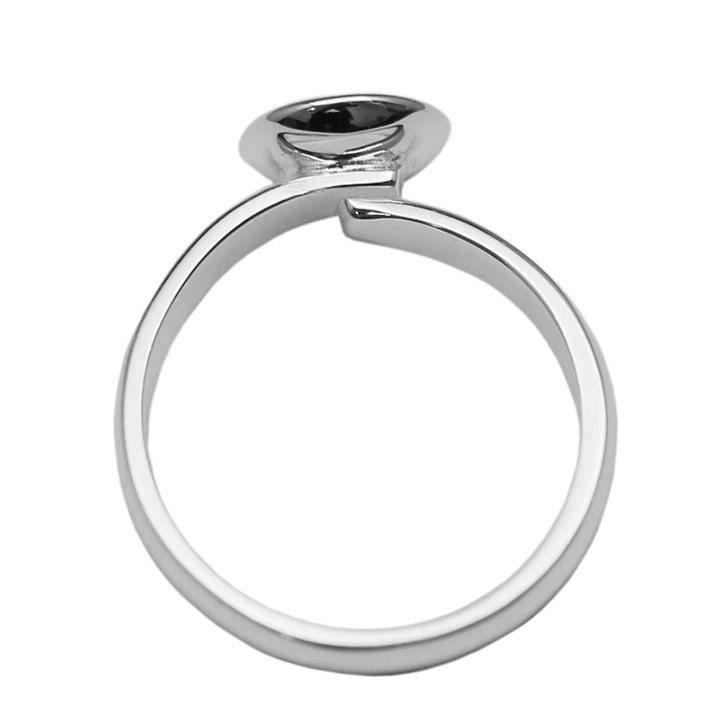 雅缤 银戒托 925女士开口戒指可镶嵌琥珀蜜蜡珠子底托速卖通热卖