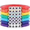 Pulseira de cerâmica macia com vitalidade brilhante e arco-íris de sete cores da Europa e dos Estados Unidos com embalagem de cartão atacado de pulseira