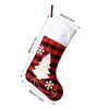 Decorações de Natal, Meias de Natal, Meias de Natal com estampa xadrez vermelho e preto e floco de neve para exportação, Enfeites de lareira, Decorações de festa