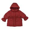 Abrigo de Algodón Grueso para Niñas Ropa de Invierno 2025 Nueva Elegante Chaqueta de Algodón de Longitud Media Ceñida a la Cintura Atuendo Rojo de Año Nuevo para Niñas
