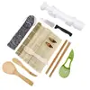 Herramientas para Hacer Sushi, Cuchillo para Sushi, Esterilla de Bambú para Enrollar, Plato de Cerámica, Cuchara Japonesa para Arroz, Juego de Moldes para Bolas de Arroz y Sushi