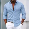 2026 Nueva Camisa Casual de Manga Larga Transfronteriza Ropa para Hombre Camisa Estampada Amazon