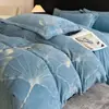 Juego de Ropa de Cama de Lujo de Cuatro Piezas con Forro Polar de Invierno, Nuevo Juego de Sábana y Funda de Edredón Gruesa y Cálida de Terciopelo de Leche 2025