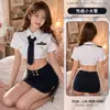Diyi Miao Si Lingerie Sexy Estilo Desejo Puro Bodycon Saia Curta Justa na Cintura Exposta Uniforme de Policial Conjunto para Casa A159