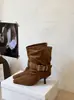 Botas de Moda Outono e Inverno Botas de Cavaleiro Bico Quadrado 2026 Moda Francesa Novo Estilo Botas de Cowboy Ocidentais Infantis Meio da Panturrilha Temperamento