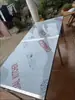 Mesa Plegable de Acero Inoxidable, Mesa Larga para Uso en Exteriores, Mesa Comercial Portátil para Mercados Nocturnos, Barbacoas y Montaje de Puestos, con Hueco Alto para Colocar Artículos